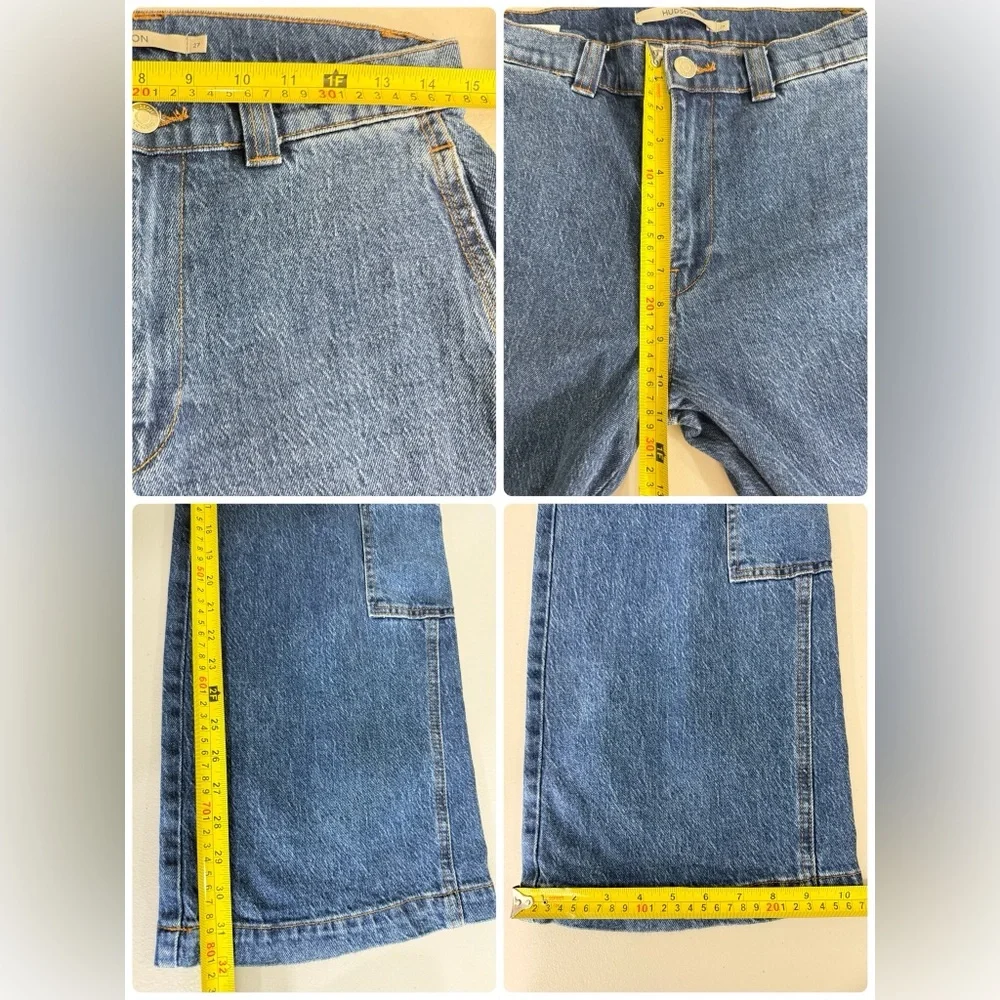 HUDSON Women’s High Rise Cargo Wide Leg Denim Jeans Blue 27 NWT - Picture 16 of 16